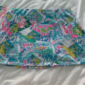 Lilly Pulitzer Tropical Print Skirt in Pink and Green